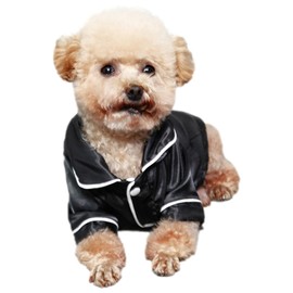 apott Dog Pajamas 3 Pack Puppy Shirts Cats Two-Legged Sleepwear Soft Pet Loungewear Clothes Outfits for Indoor Birthday Party Black+Royal Blue+Grey, L