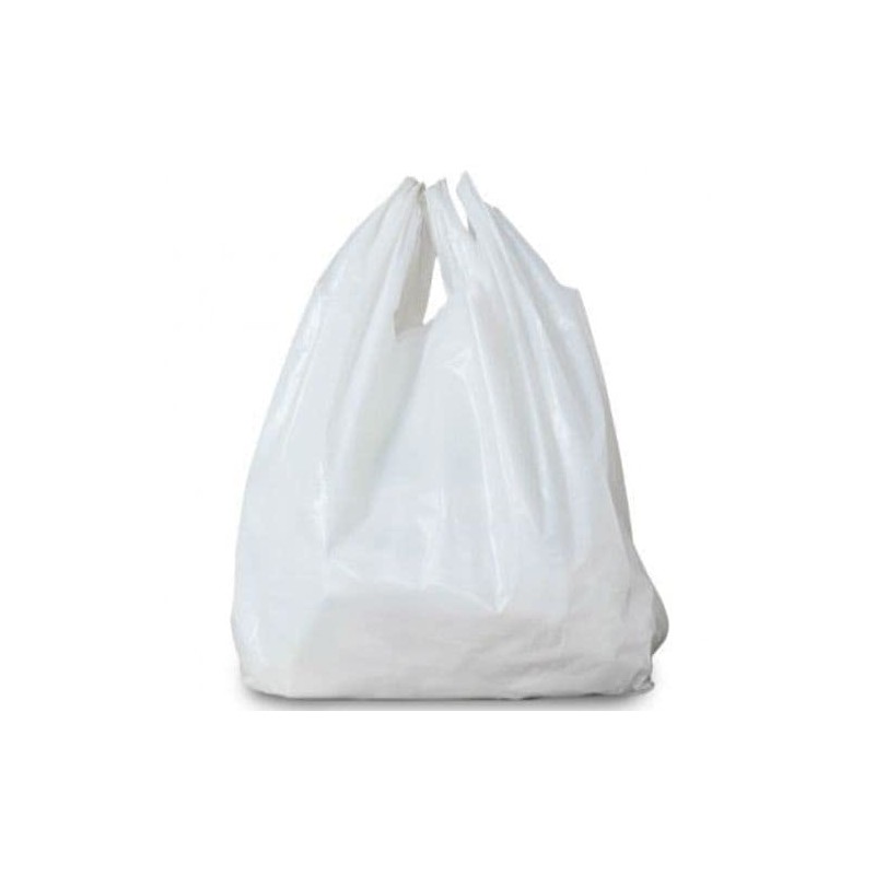 White Vest Style Plastic Carrier Bags With Handles - 13