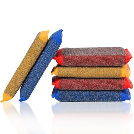 Kitchen Dish Sponges Steel Scrubbers - 6 Pack Multicolored Non Scratch Heavy Duty Scrub Sponges，Reusable Multipurpose Metal Cleans for Washing Dishes，Pots and Pans，Household Cleaning，Bathroom