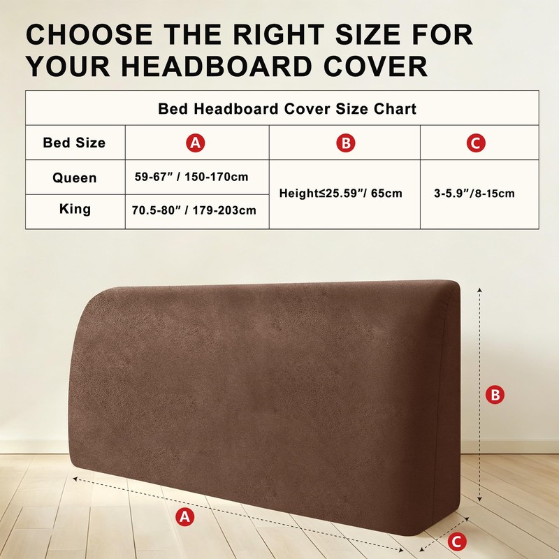 ANARACHON Leather Look Bed Headboard Cover, Stretch Soft Bed Headboard