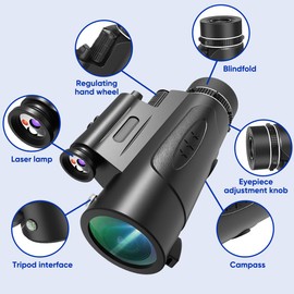 Monocular Telescope High Powered 80x100 Monoculars with Lighths for Adults Monocular Monoculars for Hiking Hunting Stargazing