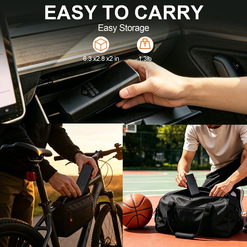 7500mAh Tire Inflator Portable Air Compressor 150PSI Air Pump for