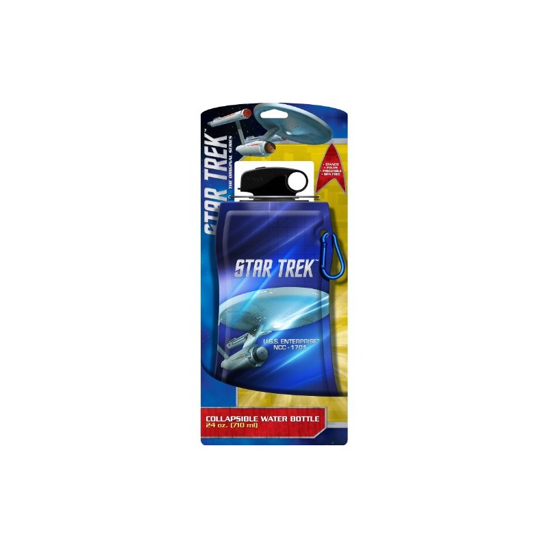 Vandor 80210 Star Trek 24 oz Collapsible Water Bottle, Blue