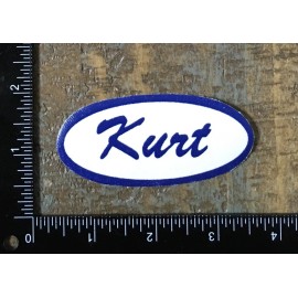 KURT Name Tag Work Shirt Job Uniform Badge Silk Screen Iron-On Patch