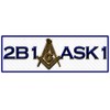 2B1ASK1 Square & Compass Masonic Bumper Sticker - [5 1/4''