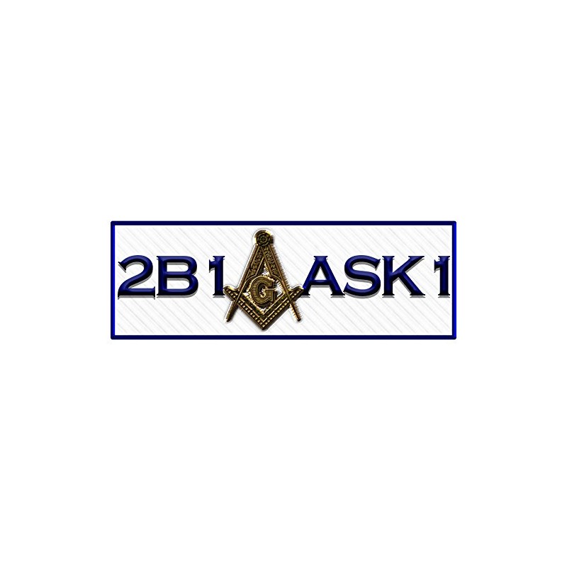 2B1ASK1 Square & Compass Masonic Bumper Sticker - [5 1/4''