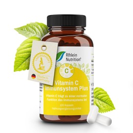 Vitamin C 500 mg - High Dose - 120 Capsules 4 Months Supply - Strengthen Immune System - Vegan Without Additives Made in Germany - Rhein Nutrition