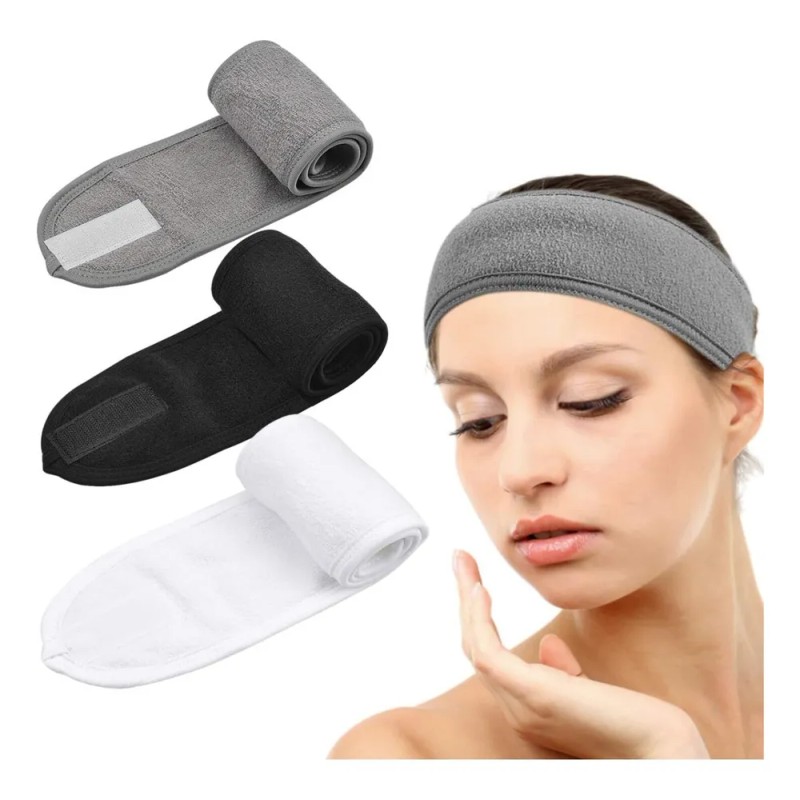 Facial Spa Diadema Maquillaje Cinta Mágica Cabello 3 Pza F
