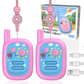 BUKEWIT Walkie Talkies for Kids 2 Pack,Kids Walkie Talkies Toys for Girls,Outdoor Adventure Toys with 1000ft Range,Christmas Stuffers Birthday Gifts for 3、4、5、6、7、8 Year Old Girls boy Age(Pink)