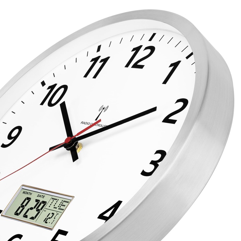 Foxtop Wireless Digital Wall Clock 30 cm Kitchen Clock Radio