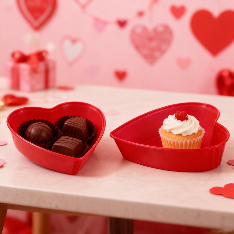 50Pcs Valentine's Day Heart Shaped Container Box, Reusable 16.9 Oz