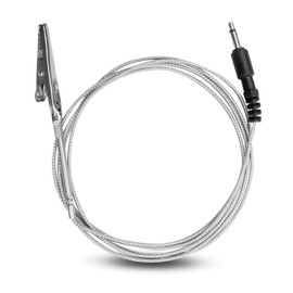 4 Ft BBQ Pit Probe 90° Plug Stainless Steel Alligator Clip Fit for DynaQ UltraQ PartyQ DigiQ OR CyberQ Controls, Stainless Steel Straight Plug Alligator Clip Temperature Probe