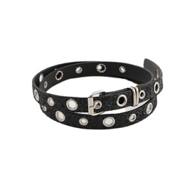 [ウィゴー] L 細ラメ ハトメ ベルト レディース F ブラック