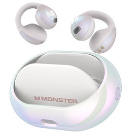 Monster Auriculares AC600 de oído abierto, auriculares inalámbricos Bluetooth 5.4 con estéreo de alta fidelidad, auriculares con clip con llamada clar