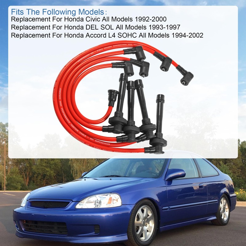 JDMSPEED New Spark Plug Wire Set Replacement for Honda Civic