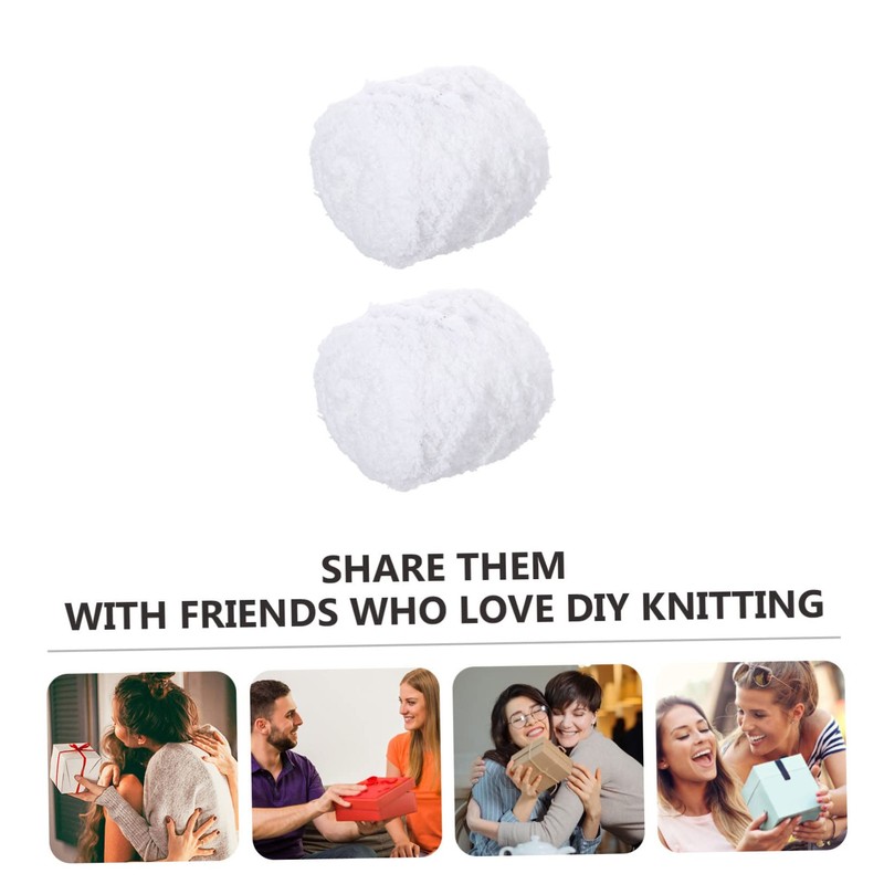 Tofficu 2rolls Soft Coral Fleece Knitting Yarn Replaceable Multi-Function Crochet