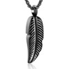 Oinsi Stainless Steel Feather Urn Necklace Hold Cremation Ashes Keepsake