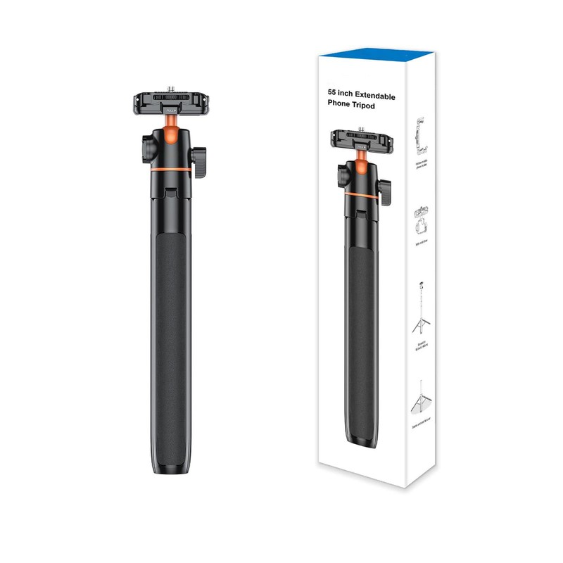 Camera Tripod, 13.7in to 55.7in Lightweight Extendable Selfie Stick Tripod
