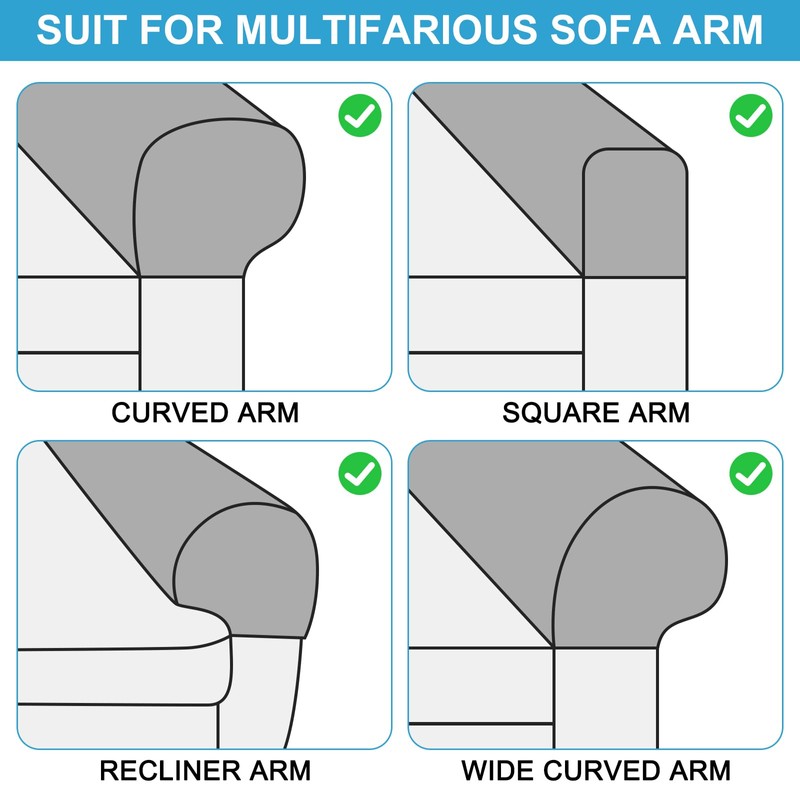 uxcell 2Pcs Stretch Armrest Covers, Polyester Soft Armchair Slipcovers Couch