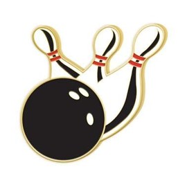 Bowling Enamel Lapel Pins - Bowling Pin Award