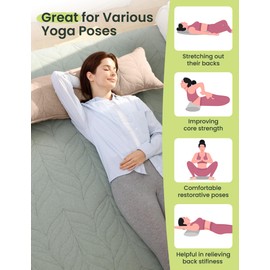 ZonLi Supportive Foam Full Body Pillow for Restorative Yoga, 100% Cotton Removable Cover, Firm Long Bolster Pillow for Back and Side, 39"x12.2", Coffee