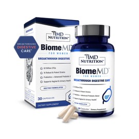 1MD Nutrition BiomeMD Probiotics for Women - Daily Prebiotics and Probiotics for Women - More Than 60 Billion CFUs, 15 Strains - Womens Probiotic to Support Urinary & Vaginal Health - 30 Capsules