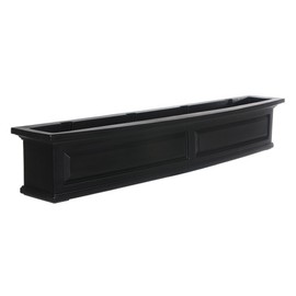 Mayne 4832-B Nantucket 5 Foot Long Self Watering Hanging Flower Bed Planter Pot Outdoor Outside Garden Rectangular Window Box, Black
