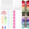 Swpeet 156Pcs Floss Mixed Color Bobbins and Embroidery Floss Kit,
