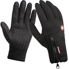 Touchscreen gloves, cycling gloves, men's winter cycling gloves, waterproof gloves, winter gloves, bicycle, non-slip full finger gloves for running, driving, cycling and hiking