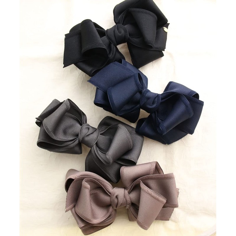 VINGTAINE H7457-BK- Volume, Ribbon, Barrette, Large Hair Clip, Mature Gift,