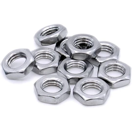 TERF® M8 Half Lock Hex Nut M8 (8mm) Steel Hex Hexagon Lock Nuts - Pack of 50