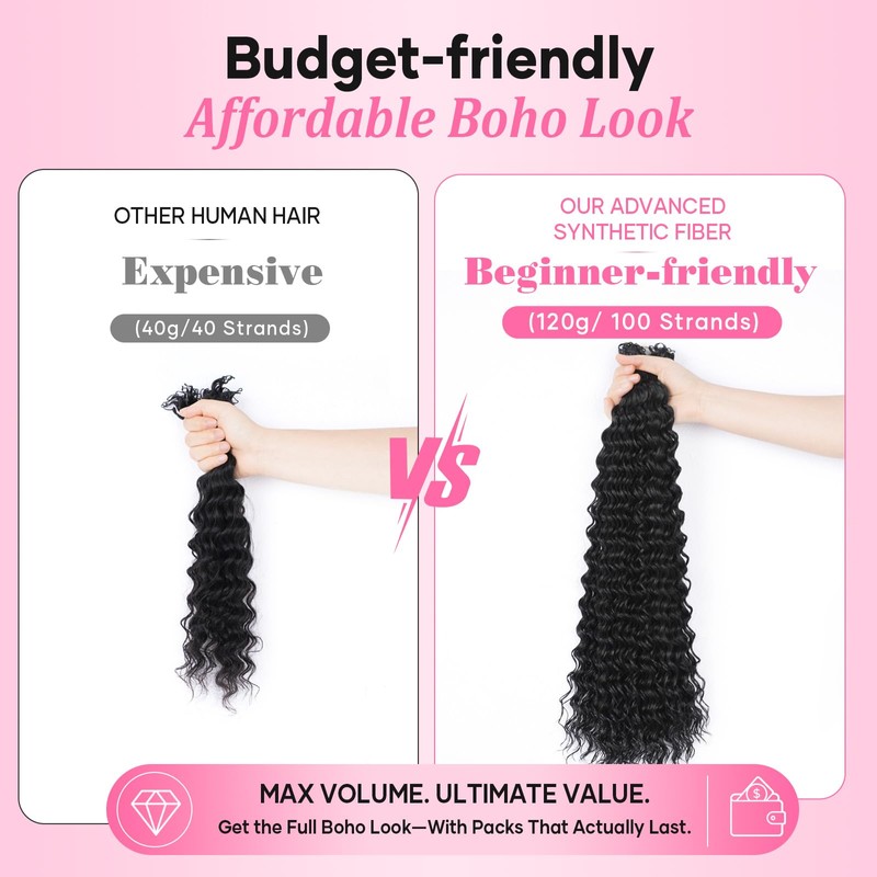 Miracle Feather Crochet Hair for Black Women Deep Wave 18"