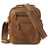 Ringsun Small Leather Travel Bag Zipper Crossbody Shoulder Bag Messenger