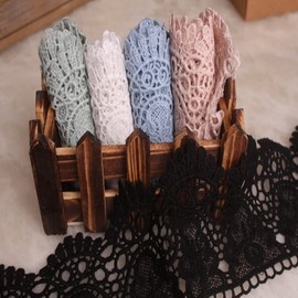 9 cm Wide Europe Crown Pattern Inelastic Embroidery Lace Trim, Curtain Tablecloth Slipcover Bridal DIY Clothing/Accessories (1.8 Metres in One Package) (Pink)