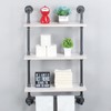 MBQQ Industrial Shelving,Bathroom Shelves with Towel bar,24in Rustic Metal Pipe