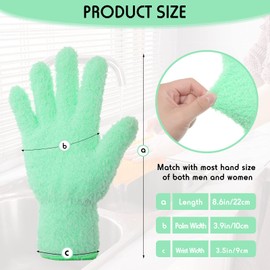 4 pares de guantes de limpieza de microfibra para limpieza de polvo, lavables, para cocina, casa, coches, camiones, espejos, lámparas, persianas, limpieza de polvo (verde, azul oscuro, amarillo, morado)