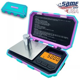 Fuzion PINK Turqoise Digital Pocket Scale 200g x 0.01g Jewelry Gold Gram Karat Weight
