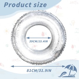 Einhorn Schwimmring, ACTOYS Luftmatratze Einhorn Glitzer, Aufblasbares Einhorn Pool, Einhorn Schwimmtier Groß, Schwimmreifen Einhorn, Einhorn Schwimmen, für Kinder und Erwachsene (Silber, M)