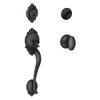 Schlage Brookshire Single Cylinder Handleset and Siena Knob, Matte Black