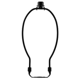 I Like That Complete Lamp Set (1 Pack) - Black 8" Harp (Suitable for 9" to 10" Lampshade) - Includes Harp, Saddle Holder Base and Finial - Converter for Table and Floor Lamps