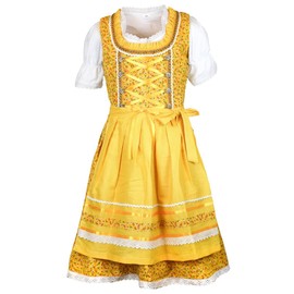 MS-Trachten Girls' Dirndl Carina Children's Dirndl Costume Dress 3 Pieces, sun