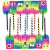 Lopenle 12PCS Novelty Rainbow Fluffy Monster Plush Pens - Funny