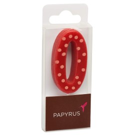 Papyrus Birthday Candle Number 0, Red Polka Dots (1-Count)