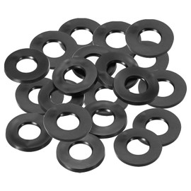 PATIKIL M10 20 Pack 10mm ID 20mm OD 3mm Thick Sealing Spacer Gasket Ring for Faucet Pipe Water Hose Fastener Bolts Black