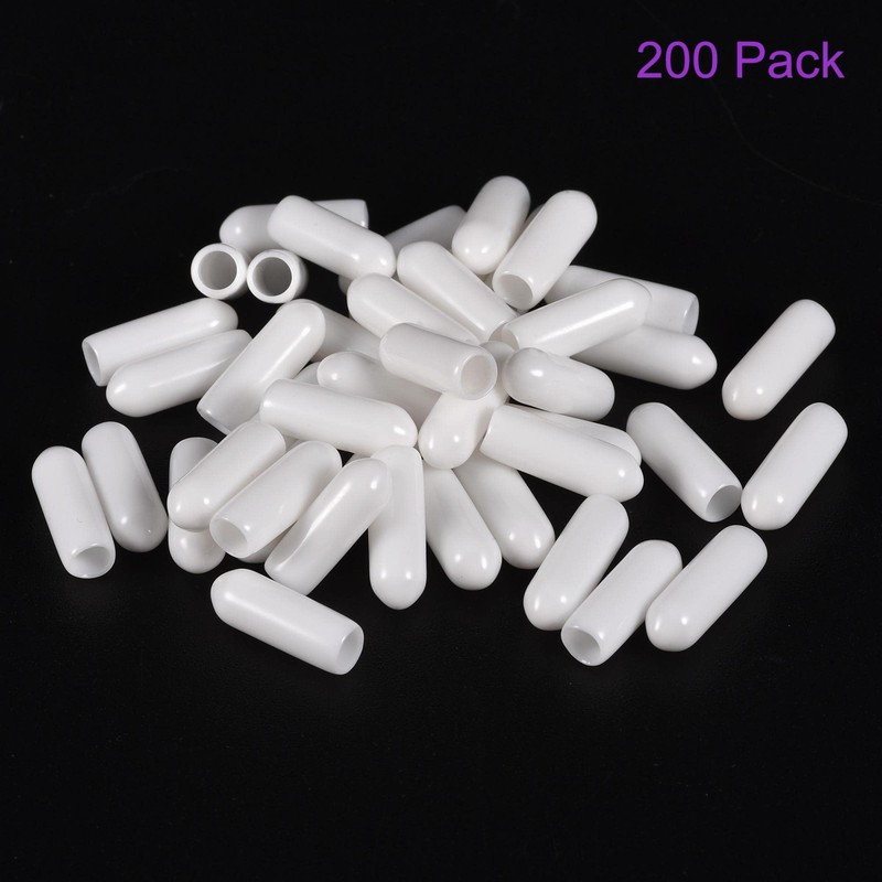 sourcing map 200 Pack 4mm ID White Screw Thread Protectors