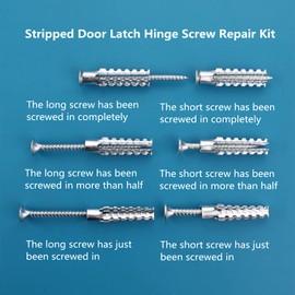 FIREFLYWEB Screw Door Security Hardware Repair kit Reinforcement jamb Repair for Terrific Solution for Stripped Door Hinge,Repair Damaged Screw- Door Stripped Hinge Screw Repair kit (Silver)