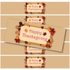 24 Thanksgiving Labels for Bottled Water, 100% Waterproof and Easy