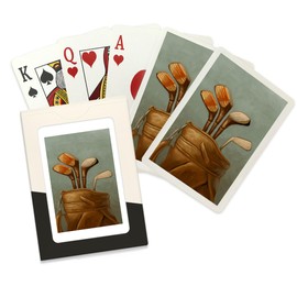 Lantern Press Golf Clubs, Oil Painting (52 Playing Cards, Poker Size Card Deck with Jokers)