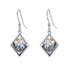 Qyvit Mountain Earrings 925 Sterling Silver Nature Mountain Mustard Seed