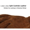 OZERO Winter Thermal Leather Work Gloves with Thick Imitation Lambswool